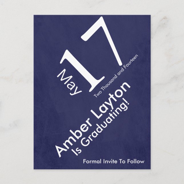 Postal De Anuncios Guardar la fecha de graduación moderno (Anverso)
