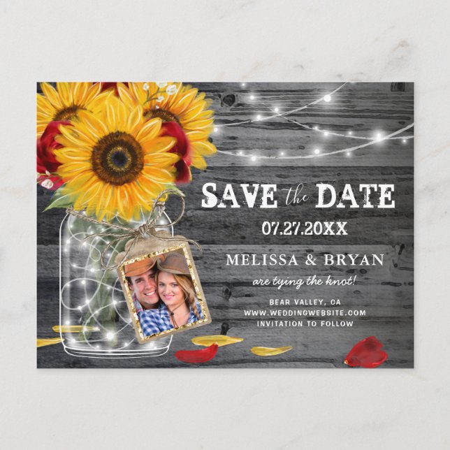 Postal De Anuncios Guardar la fecha de la boda con foto de Rosa Giras (Anverso)