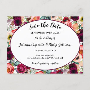 Postal De Anuncios Guardar la fecha de la boda floral del jardín romá