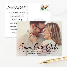 Postal De Anuncios Guardar la fecha de la foto con letra de pincel mo