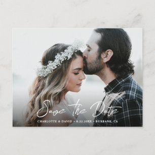 Postal De Anuncios Guardar la fecha de la foto de la boda rústica