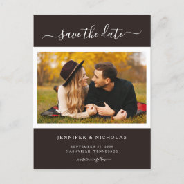 Postal De Anuncios Guardar la Fecha de la Foto Moderna y Elegante