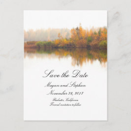 Postal De Anuncios Guardar la fecha de Otoño Rústico