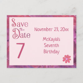 Postal De Anuncios Guardar la fecha del 7º cumpleaños de una niña