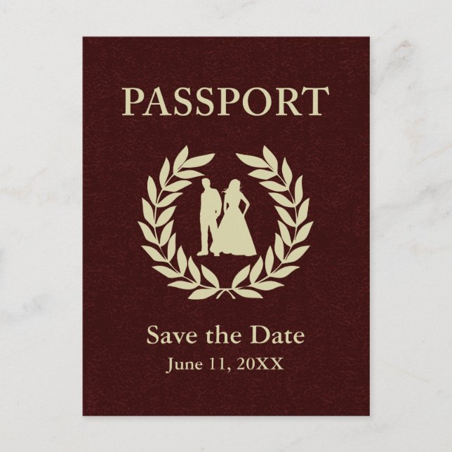 Postal De Anuncios guardar la fecha del pasaporte del boda (Anverso)