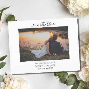 Postal De Anuncios Guardar la fecha elegante código QR de foto formal