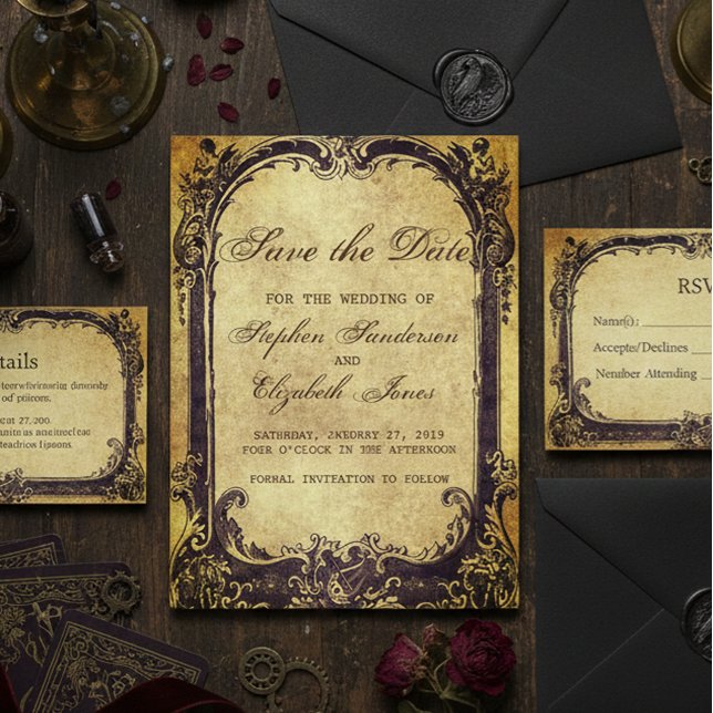 Postal De Anuncios Guardar la fecha en marco antiguo victoriano vinta (Subido por el creador)