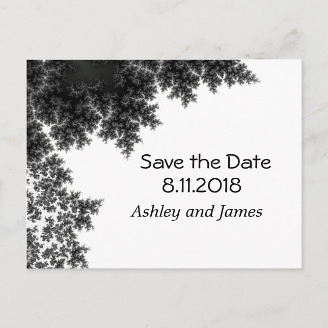 Postal De Anuncios Guardar la fecha en negro y blanco (Anverso)