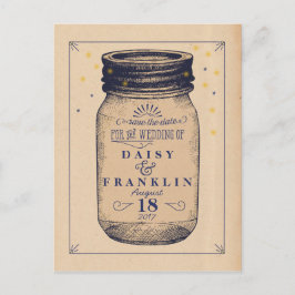 Postal De Anuncios Guardar la fecha en tarro retro - estilo Telegram 