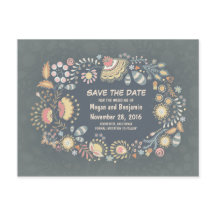 Guardar la Fecha Floral Caprichoso Rústico