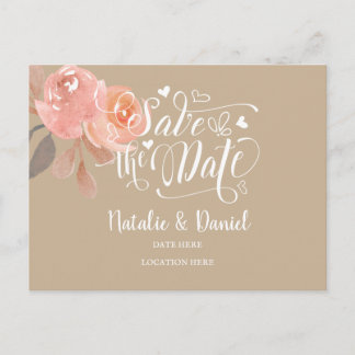 Postal De Anuncios Guardar la Fecha Floral Personalizado