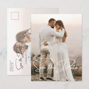 Postal De Anuncios Guardar la fecha Foto Boda elegante