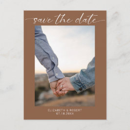 Postal De Anuncios Guardar la fecha Foto Boho Simple Escritura Modern