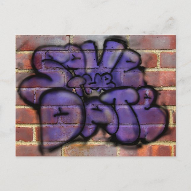Postal De Anuncios Guardar la Fecha Graffiti (Anverso)