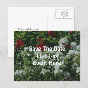 Postal De Anuncios Guardar la fecha Hibiscus Phlox Jardín de flores