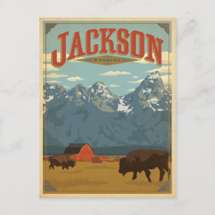 Postal De Anuncios Guardar la Fecha Jackson, WY