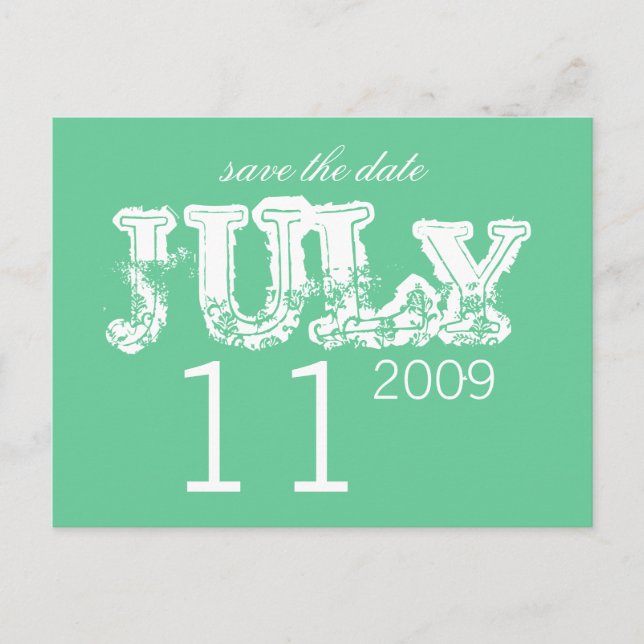 Postal De Anuncios Guardar la Fecha - Julio - Personalizado (Anverso)