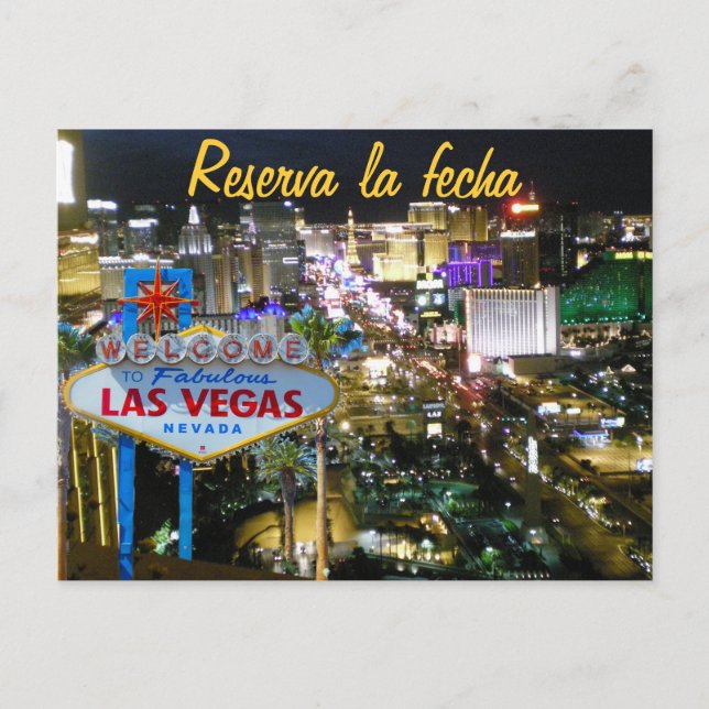 Postal De Anuncios Guardar la fecha Las Vegas Español (Anverso)