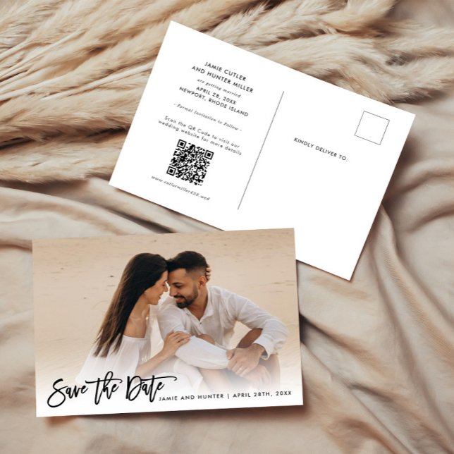 Postal De Anuncios Guardar la fecha Letra de pincel Foto  (Subido por el creador)