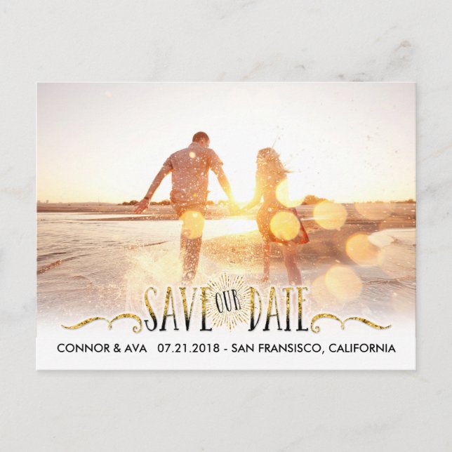 Postal De Anuncios Guardar la fecha moderno (Anverso)