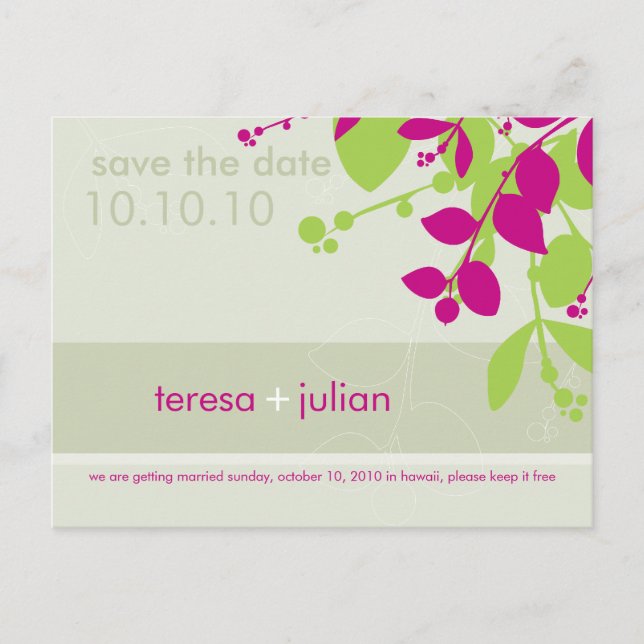 Postal De Anuncios GUARDAR LA FECHA :: nativo 4 (Anverso)