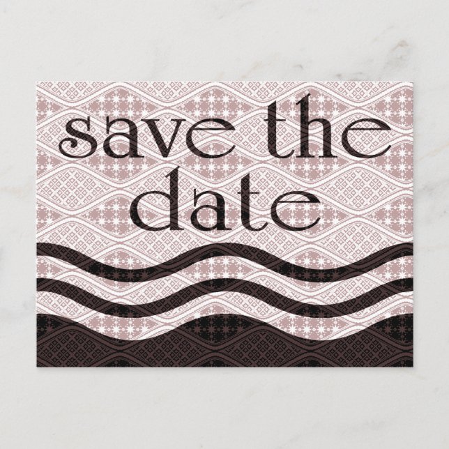 Postal De Anuncios guardar la fecha : ondas estampadas : (Anverso)