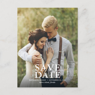 Postal De Anuncios Guardar la fecha para boda con foto moderna