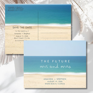 Postal De Anuncios Guardar la Fecha para la Boda de Sr y Sra Playa