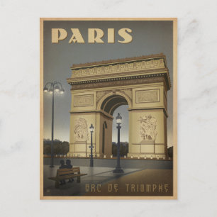Postal De Anuncios Guardar la Fecha   París - Arco de Triunfo