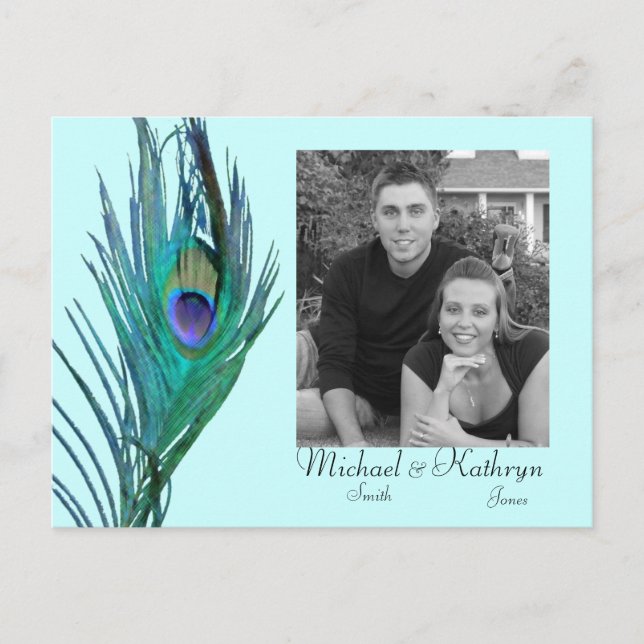 Postal De Anuncios Guardar la Fecha - Peacock #2 (Anverso)