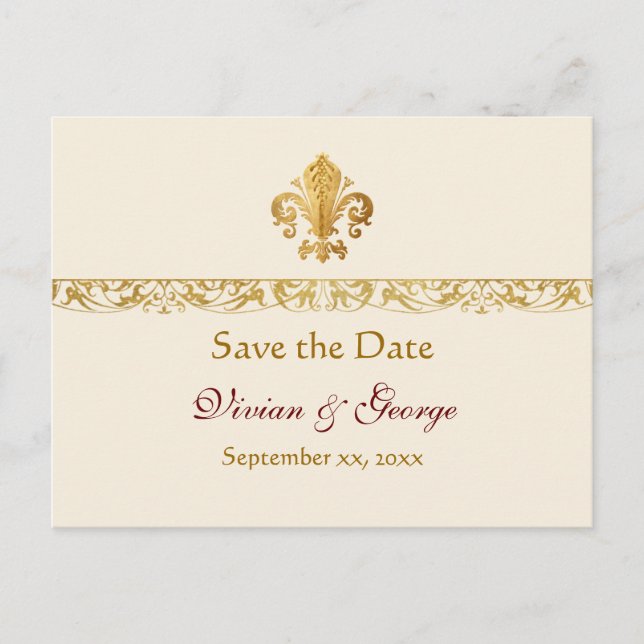 Postal De Anuncios Guardar la fecha personalizable (Anverso)