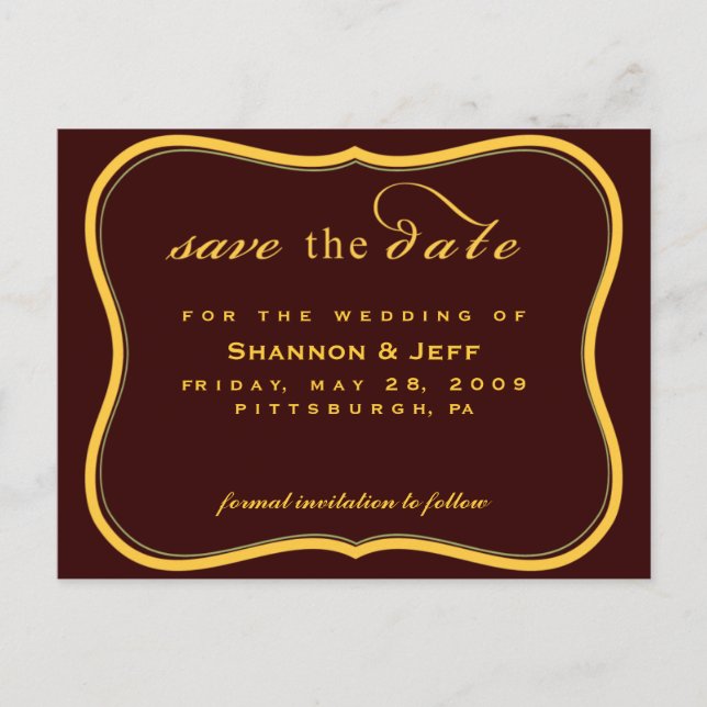 Postal De Anuncios Guardar la fecha, personalizable (Anverso)