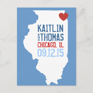 Postal De Anuncios Guardar la fecha - Personalizable - Illinois