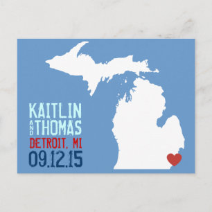 Postal De Anuncios Guardar la fecha - Personalizable - Michigan