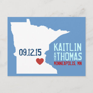 Postal De Anuncios Guardar la fecha - Personalizable - Minnesota