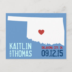 Postal De Anuncios Guardar la fecha - Personalizable - Oklahoma