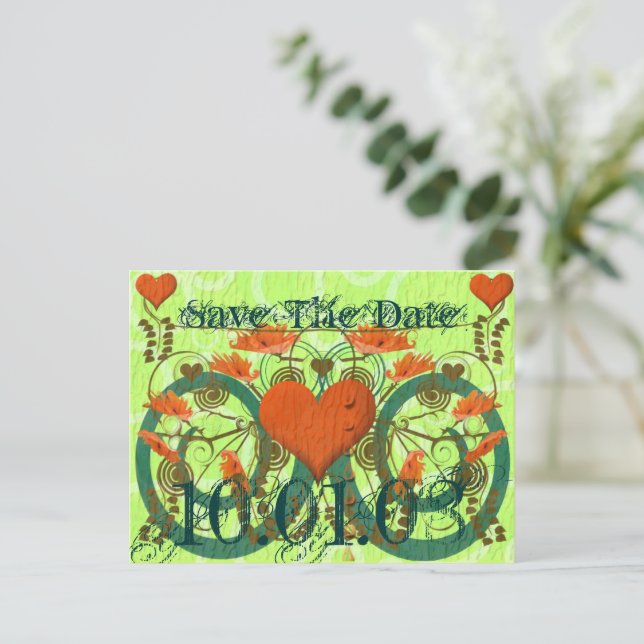 Postal De Anuncios Guardar la fecha - Personalizada (Anverso de pie)