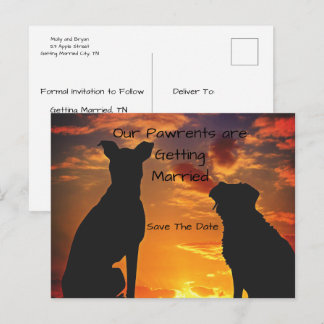 Postal De Anuncios Guardar la fecha personalizado de los perros