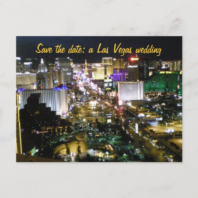 Postal De Anuncios Guardar la fecha planes de boda en Las Vegas (Anverso)