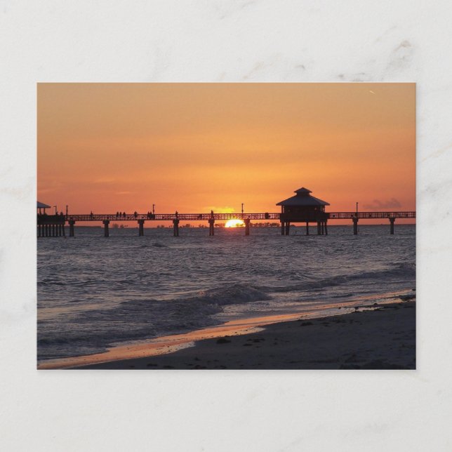 Postal De Anuncios Guardar la Fecha\Puesta de sol personalizable en l (Anverso)