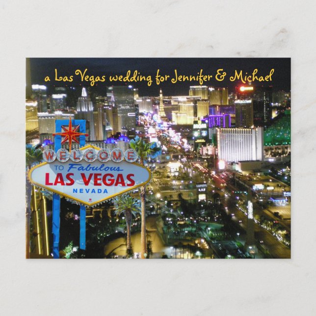 Postal De Anuncios Guardar la fecha que los Bodas de Las Vegas Bonito (Anverso)