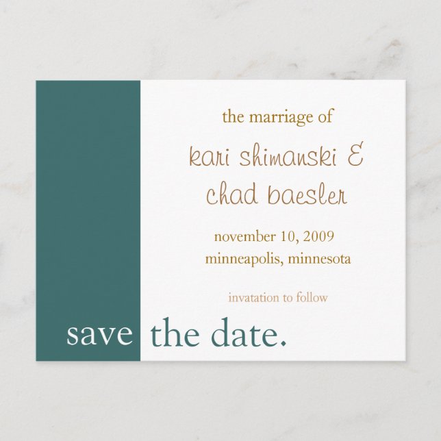 Postal De Anuncios Guardar la fecha rosa moderno (Anverso)