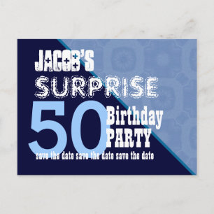 Postal De Anuncios Guardar la fecha sorpresa cumpleaños 50 W001Z
