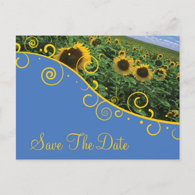 Postal De Anuncios Guardar la fecha - Sunflowers (Anverso)