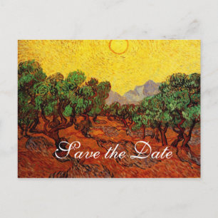Postal De Anuncios Guardar la fecha,Vincent van Gogh Olivos