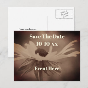 Postal De Anuncios Guardar la fecha vintage sepia Black Eyed Susan