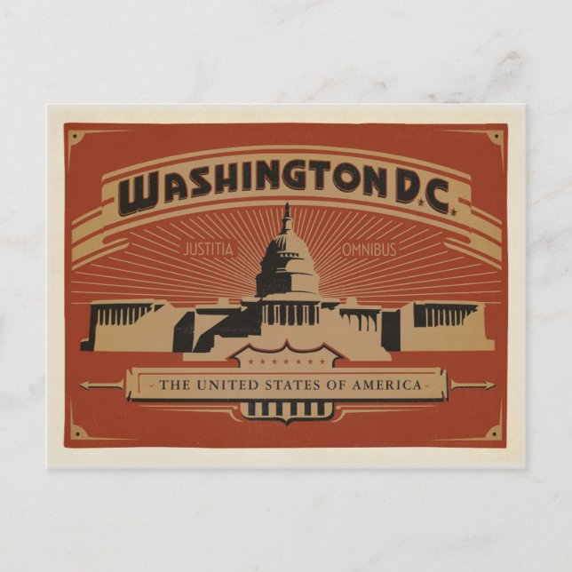 Postal De Anuncios Guardar la Fecha | Washington, D.C. (Anverso)