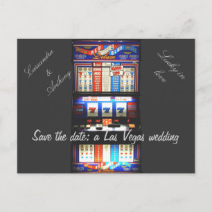 Postal De Anuncios Guardar la máquina de ranura Boda Date Las Vegas
