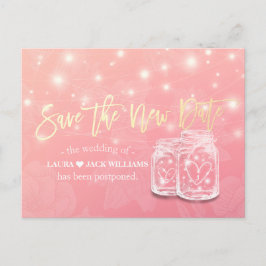 Postal De Anuncios Guardar la nueva fecha tarros de Mason para aplaza