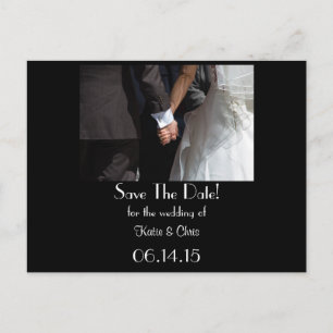 Postal De Anuncios Guardar La Pareja De Bodas Elegante De Fecha Mante
